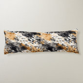 Wild Schwarzer Cream Leopard Tier Floral Seitenschläferkissen (Rückseite)