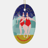 Wild Schwimmen Weihnachtsdekoration Keramik Ornament (Rechts)