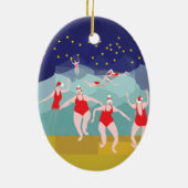 Wild Schwimmen Weihnachtsdekoration Keramik Ornament (Hinten)