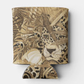 Wild Sepia Leopard Can Cooler Dosenkühler (Rückseite)