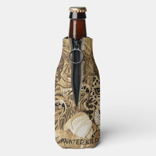 Wild sepia leopard flaschenkühler (Flasche Rückseite)