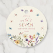 Wild & Seven Wildflower 7. Geburtstagsfeier Geschenkanhänger (Rückseite)