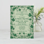 Wild Shamrock Vine Funky Saint Patricks Day Party  Einladung (Stehend Vorderseite)