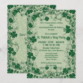 Wild Shamrock Vine Funky Saint Patricks Day Party  Einladung (Vorne/Hinten)