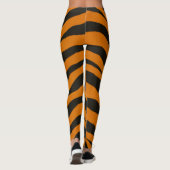 Wild Side Tiger Print Orange Black Halloween Leggings (Rückseite)