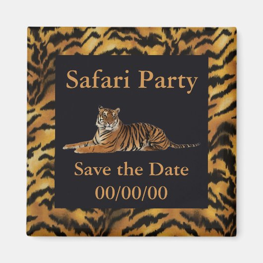 Wild Side Tiger Print Rett-the-Date Magnet (Vorne)