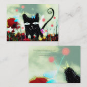 Wild Smart Cat Kitty Gatito Chat Visitenkarte (Vorne/Hinten)
