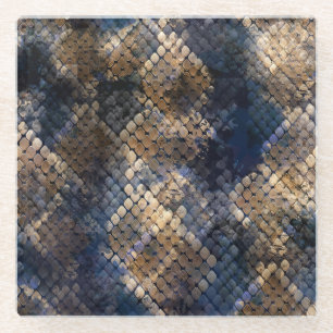Wild Snakeskin Wasserfarbe Nahtlose Gestaltung Glasuntersetzer