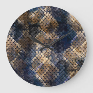 Wild Snakeskin Wasserfarbe Nahtlose Gestaltung Große Wanduhr