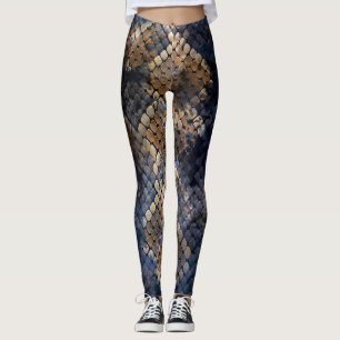 Wild Snakeskin Wasserfarbe Nahtlose Gestaltung Leggings
