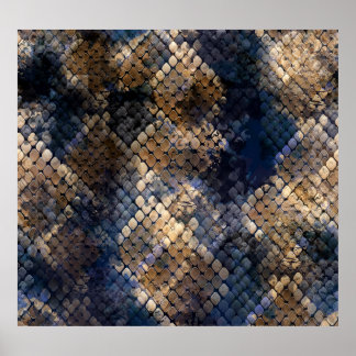 Wild Snakeskin Wasserfarbe Nahtlose Gestaltung Poster