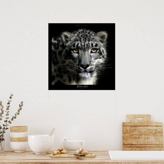 WILD SNOW LEOPARD Art Print Poster (Küche)
