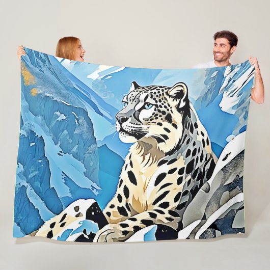 Wild Snow Leopard Design Fleecedecke (Beispiel)
