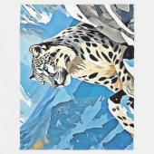 Wild Snow Leopard Design Fleecedecke (Vorderseite)
