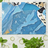 Wild Snow Leopard Design Geschirrtuch (Gefaltet)
