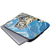 Wild Snow Leopard Design Laptopschutzhülle (Vorne Knopf)