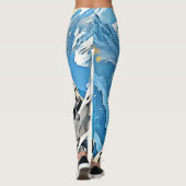 Wild Snow Leopard Design Leggings (Rückseite)
