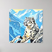Wild Snow Leopard Design Leinwanddruck (Vorderseite)