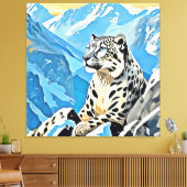 Wild Snow Leopard Design Leinwanddruck (Insitu (Wohnzimmer))