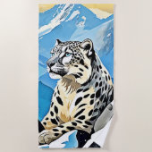 Wild Snow Leopard Design Strandtuch (Vorderseite)