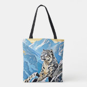 Wild Snow Leopard Design Tasche (Rückseite)