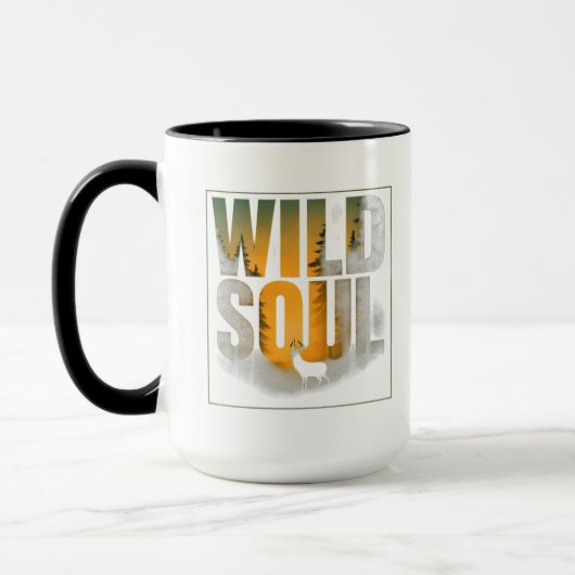 Wild Soul Deer Forest Silhouette Tasse (Links)