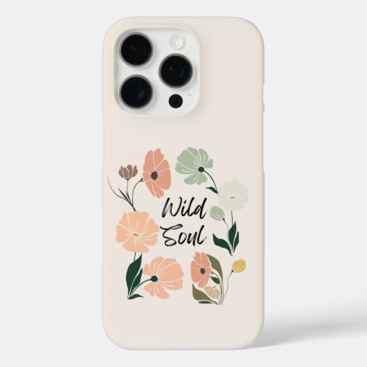 Wild Soul Moderne Wildblumen iPhone Case (Rückseite)