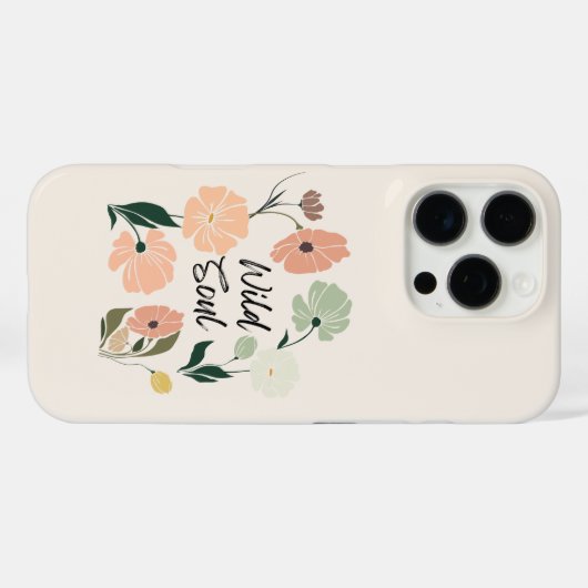 Wild Soul Moderne Wildblumen iPhone Case (Rückseite (Horizontal))