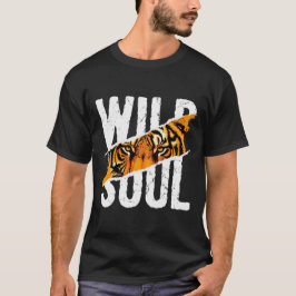 Wild Soul Tiger Eyes Grunge Grafischer T - Shirt