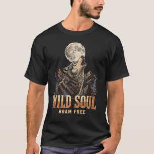 Wild Soul Wolf T-Shirt – Vintage heulender Wolf Be