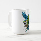Wild Spirit Ara Langarmshirt Kaffeetasse (Vorderseite Links)