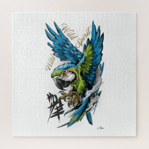 Wild Spirit Ara Langarmshirt Puzzle