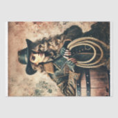Wild Spirit Cowgirl Decoupage Seidenpapier (Vorderseite)