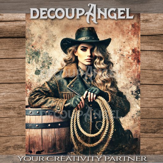 Wild Spirit Cowgirl Decoupage Seidenpapier