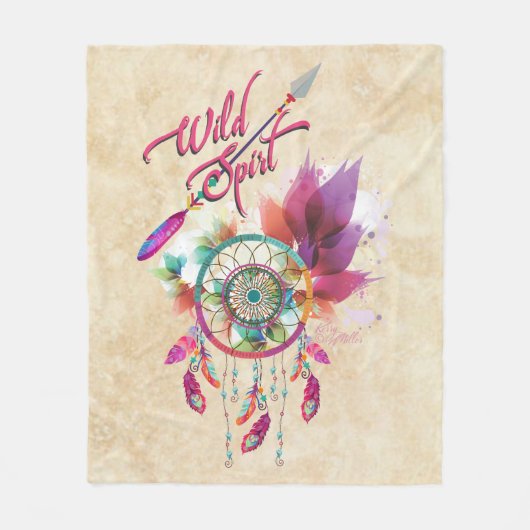 Wild Spirit & Dream Catcher Fleecedecke (Vorderseite)