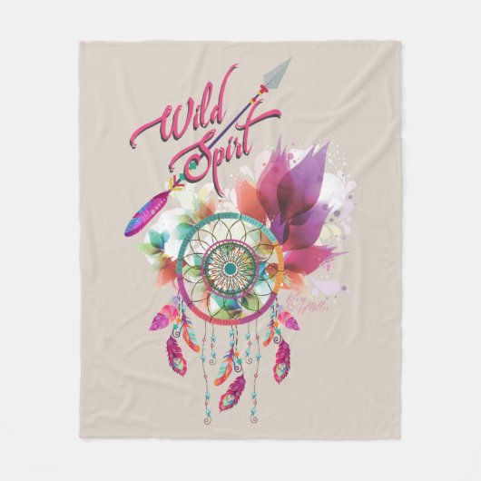 Wild Spirit & Dream Catcher Fleecedecke (Vorderseite)