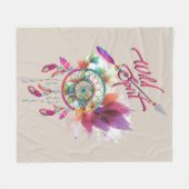 Wild Spirit & Dream Catcher Fleecedecke (Vorderseite (Horizontal))