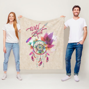 Wild Spirit & Dream Catcher Fleecedecke