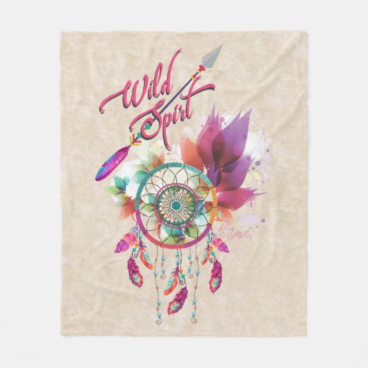 Wild Spirit & Dream Catcher Fleecedecke (Vorderseite)