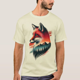 Wild Spirit Fox - Natur Inspiriert künstlerischer  T-Shirt