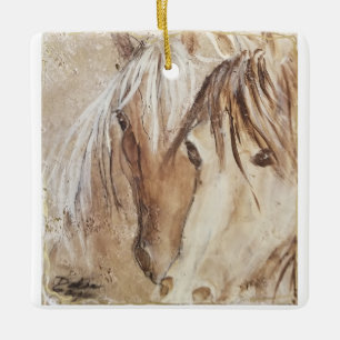 "Wild Spirit" Mustang Keramik-Schmuck Keramikornament