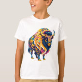 Wild Spirit Neon Bison T-Shirt (Vorderseite)