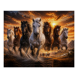 Wild Spirit Stampede – Majestätische laufende Pfer Poster