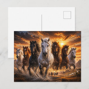 Wild Spirit Stampede – Majestätische laufende Pfer Postkarte