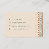 Wild Spirt Indianerstil Visitenkarte (Rückseite)