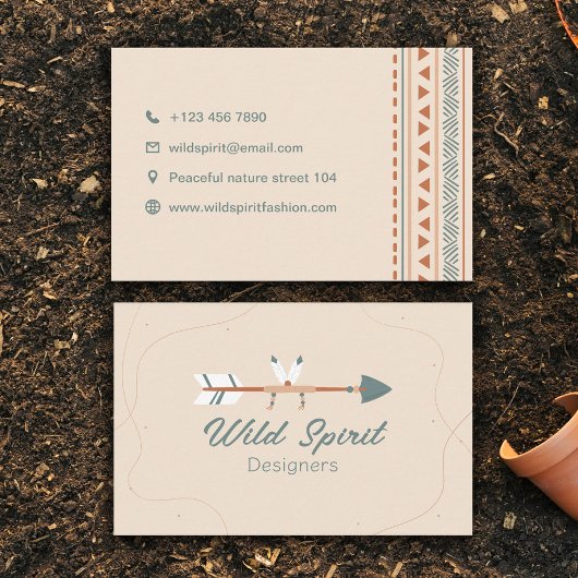 Wild Spirt Indianerstil Visitenkarte
