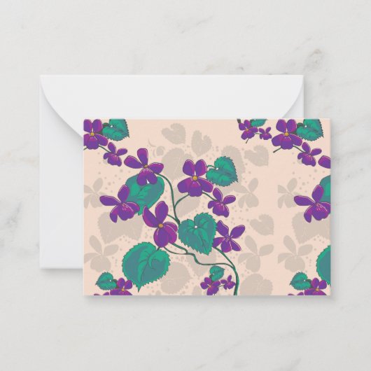 Wild Spring Violets Note Card Mitteilungskarte (Vorderseite)