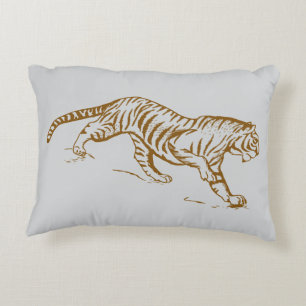 Wild Sprint Pillow - Fierce Running Tiger Dekokissen