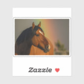 Wild Stallion, Golden Light and Rainbow Aufkleber (Blatt)