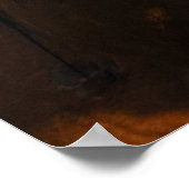 Wild Stallion, Golden Light and Rainbow Poster (Ecke)